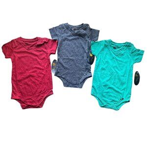Littlest Prince Couture Baby Bodysuits 18M Red/Gray/Aqua Cotton Blend
